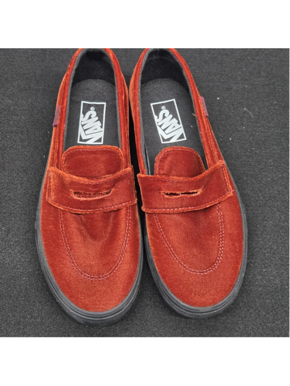 Vans Skate Style 53 Porto Red Velvet Loafer Slip On Womens 7.5 Mens 6.0